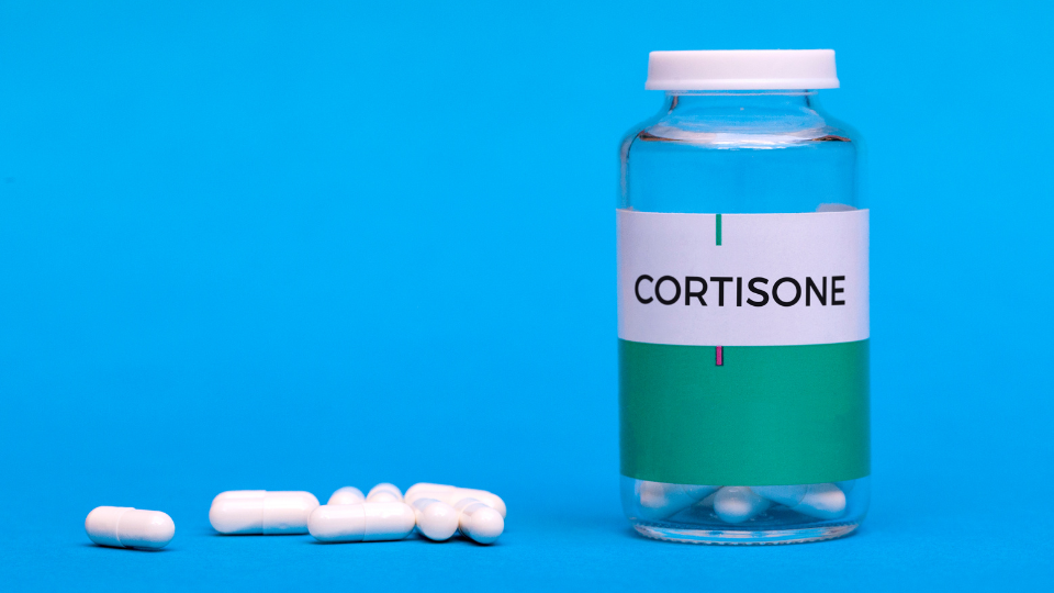 Bottle of cortisone pills