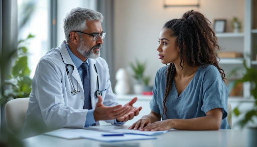 Doctor speaking with patient