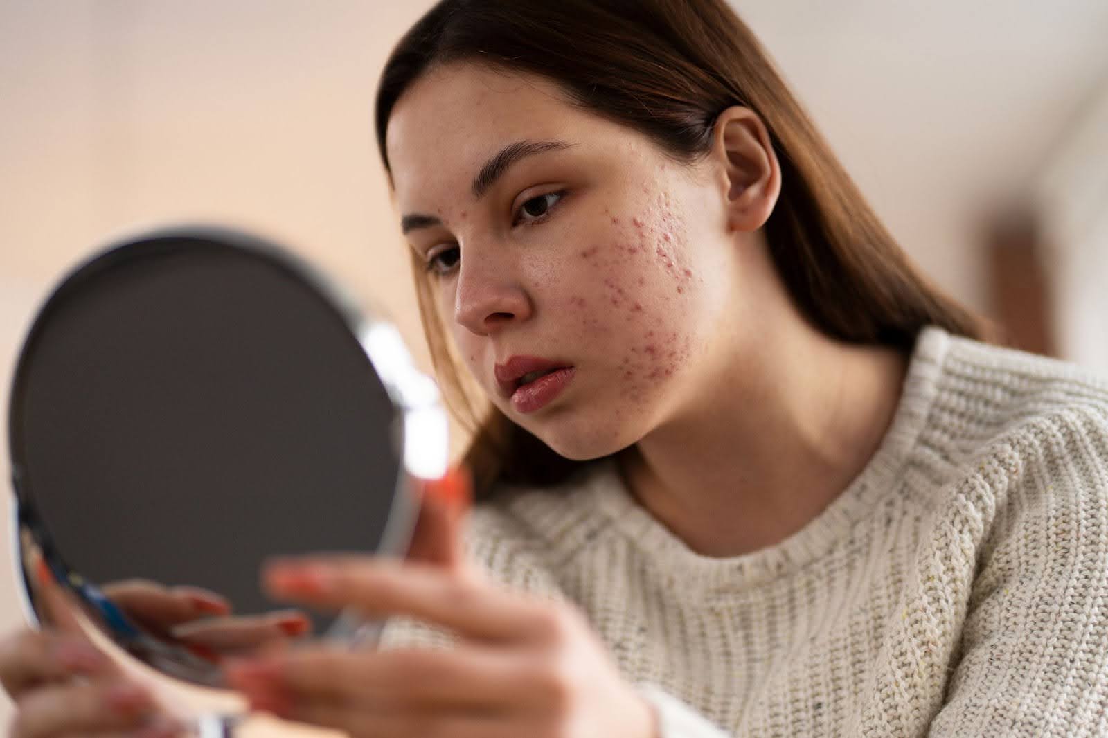 Person suffering from Rosacea