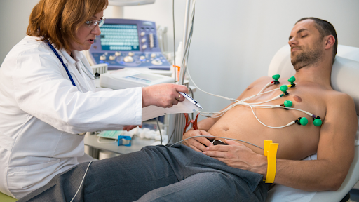 Man doing EKG test
