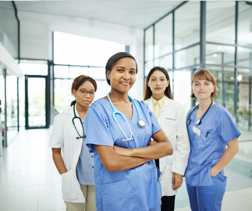 Medical staff standing together for a photo