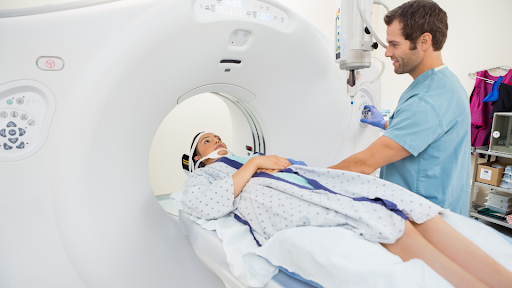 Patient going in for a CT scan.