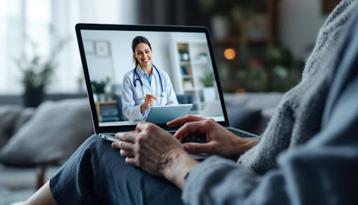 Patient speaking to Doctor over a telehealth video call.