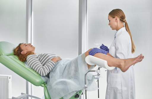 image of a woman consulting a gynecologist